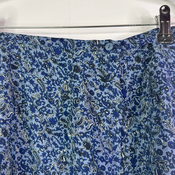Y2K vintage Rikki J. New York Women’s blue paisley slip Skirt - Picture 5 of 5